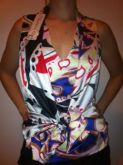 Blusa cetim estampada marca Morango e Mel tamanho M